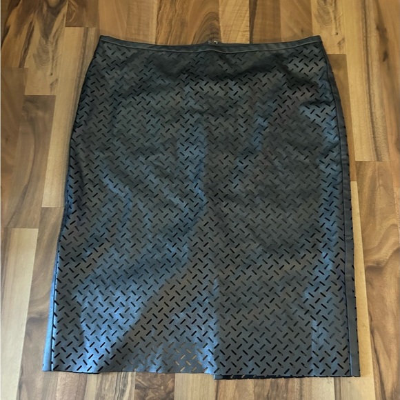 Lord & Taylor Black Laser-Cut Pencil Skirt - Picture 6 of 6